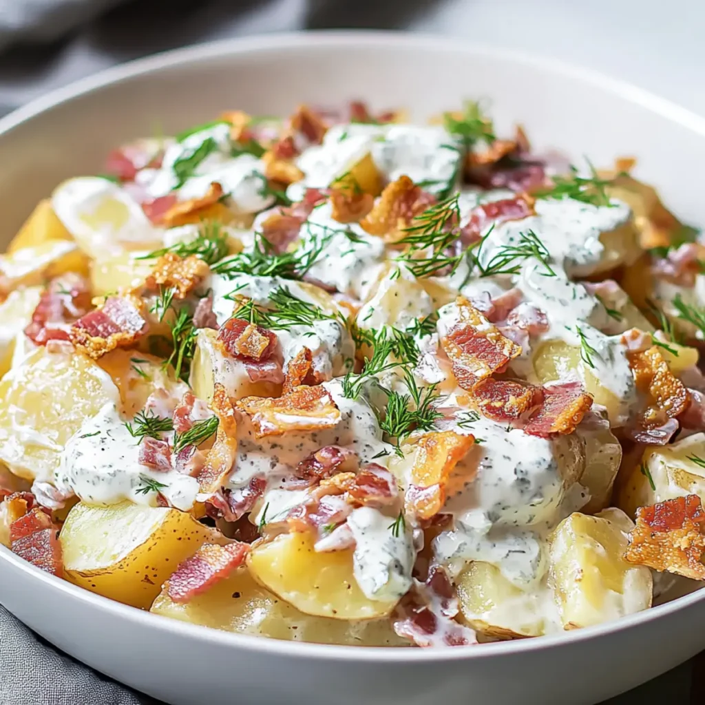 LOADED BAKED POTATO SALAD WITH BACON & SOUR CREAM