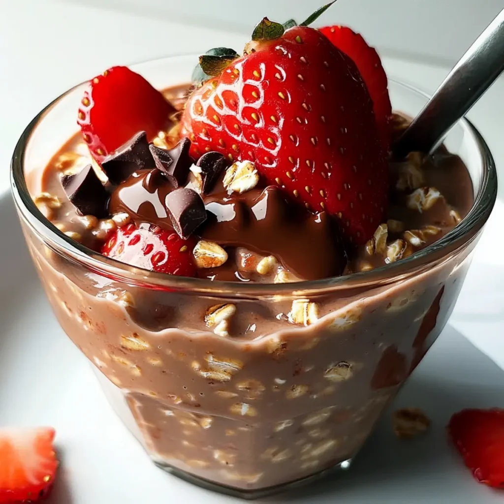 Chocolate Covered Strawberry Overnight Oats