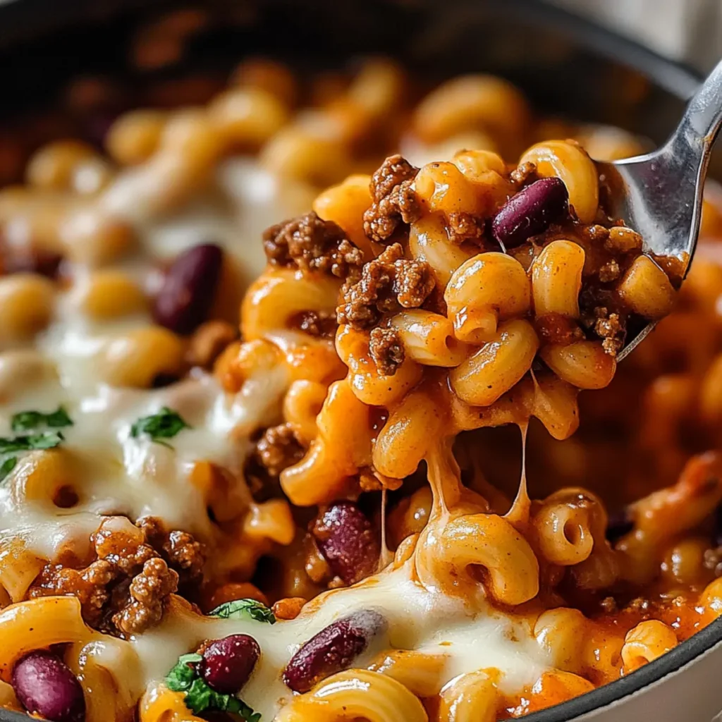 One Pot Chili Mac and Cheese