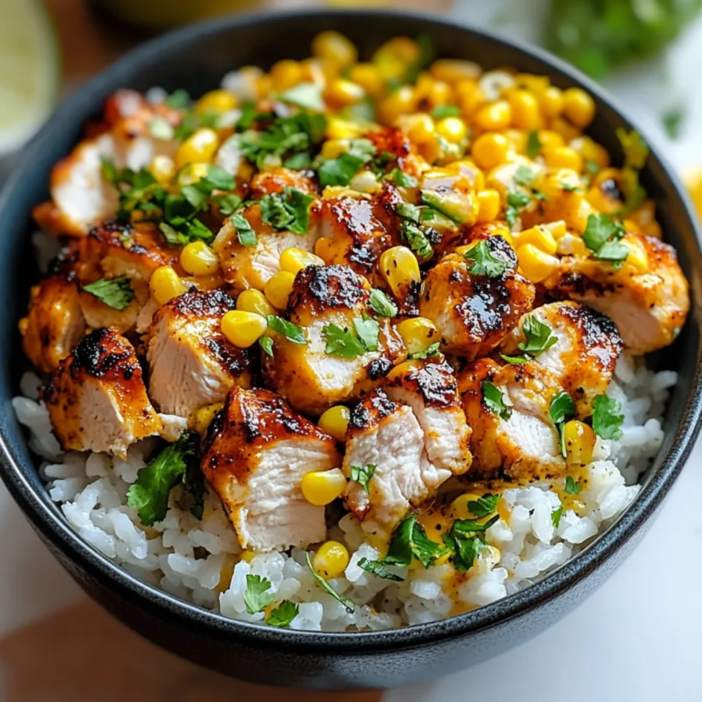 Street Corn Chicken Rice Bowl