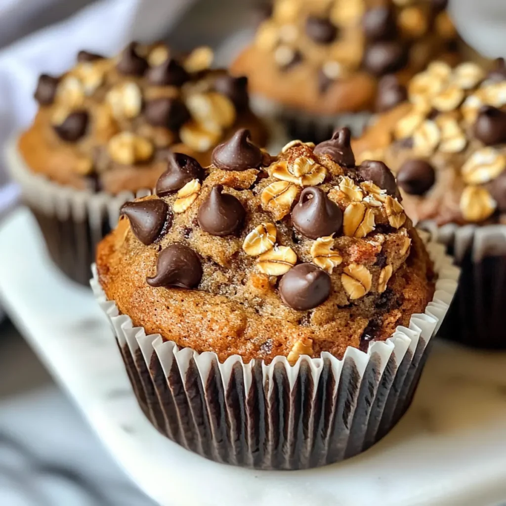 Oatmeal Banana Chocolate Chip Muffins