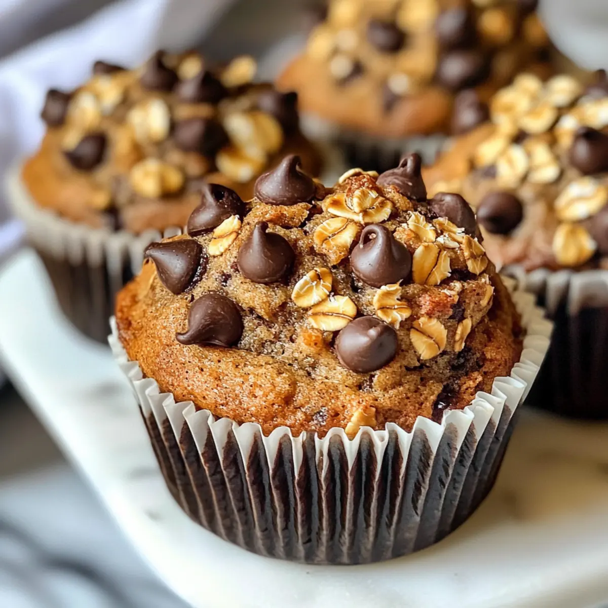 Oatmeal Banana Chocolate Chip Muffins