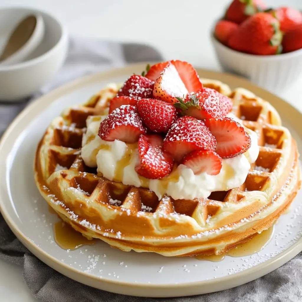 Mother's Day Strawberry Waffles